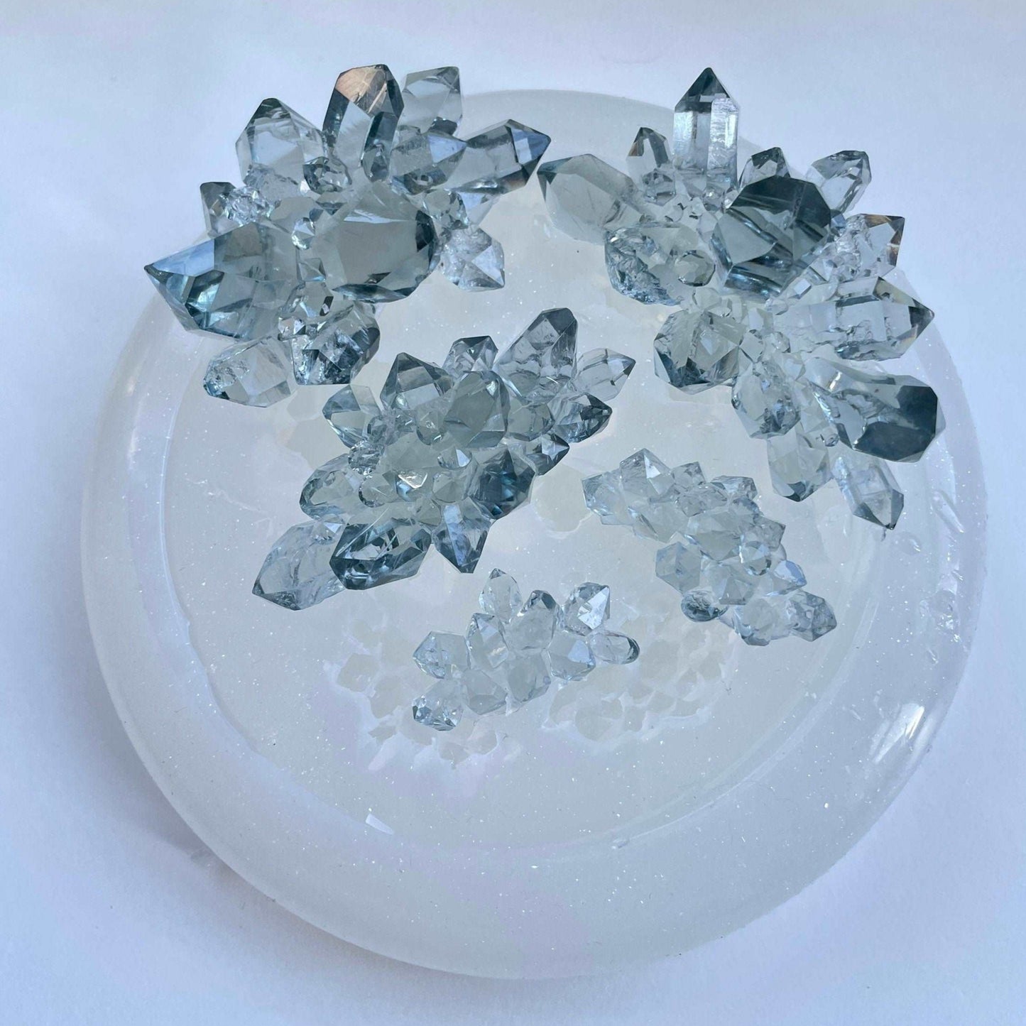 Diy crystal epoxy mold resin 11 crystal cluster stone jewelry ornaments  epoxy resin frosted decorative silicone mold