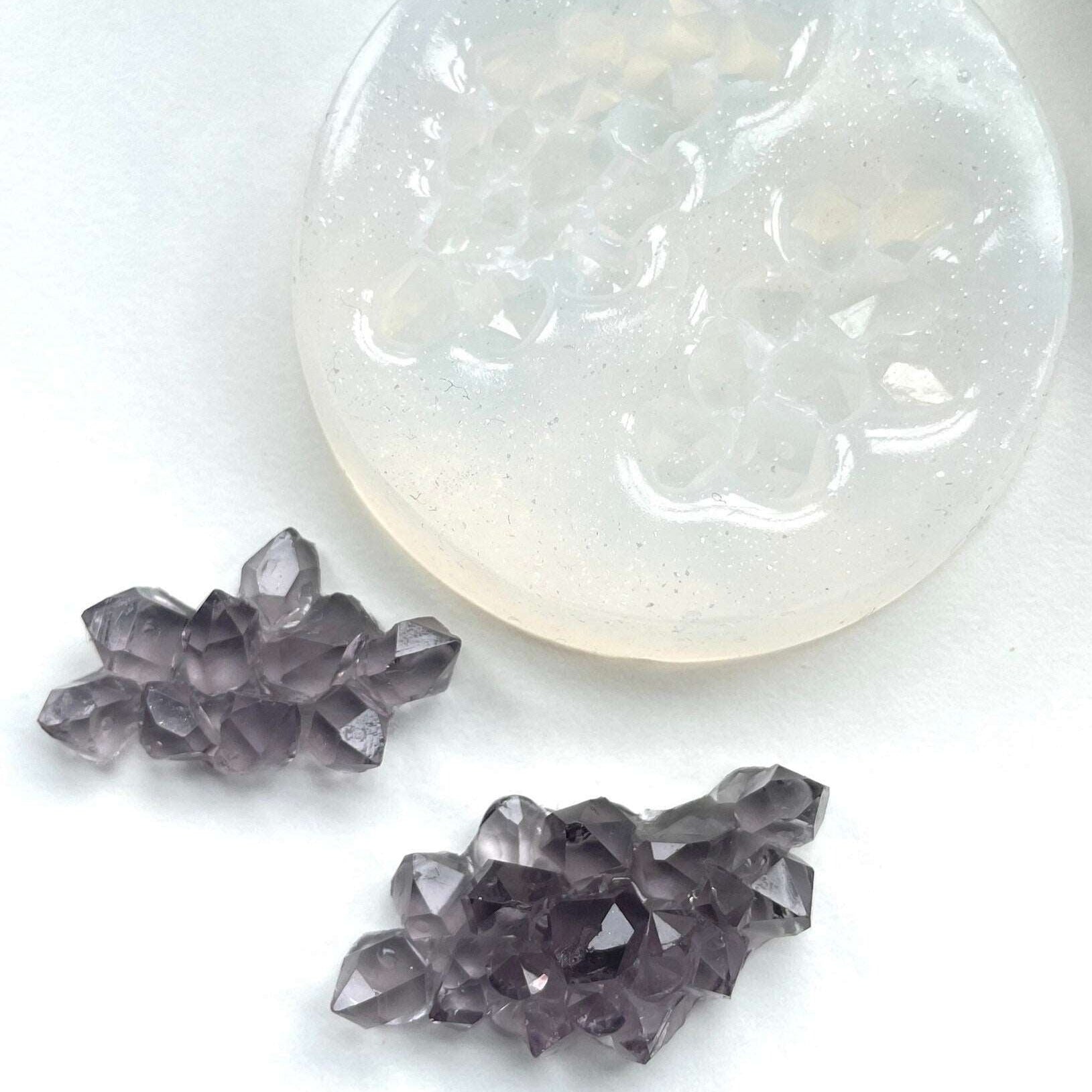 2 SET Mini Jewelry Crystals Cluster Silicone mold. Crystal stone mold cluster crystals druse silicone stones mold resin crystalline molds