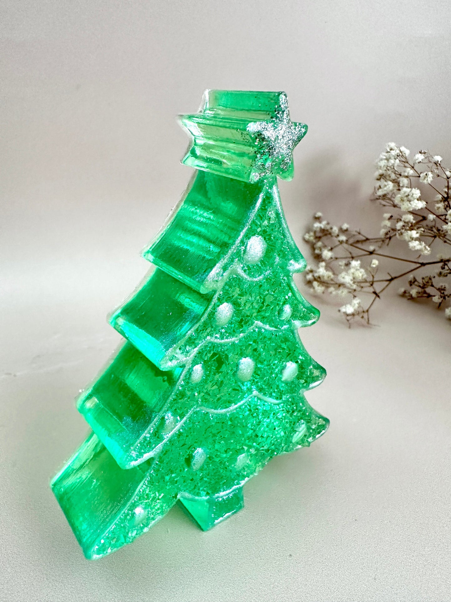 Silicone Mold - Elegant Christmas Tree with Crystal Ornaments - Perfect for Creating New Year decorations - Ideal Christmas Present