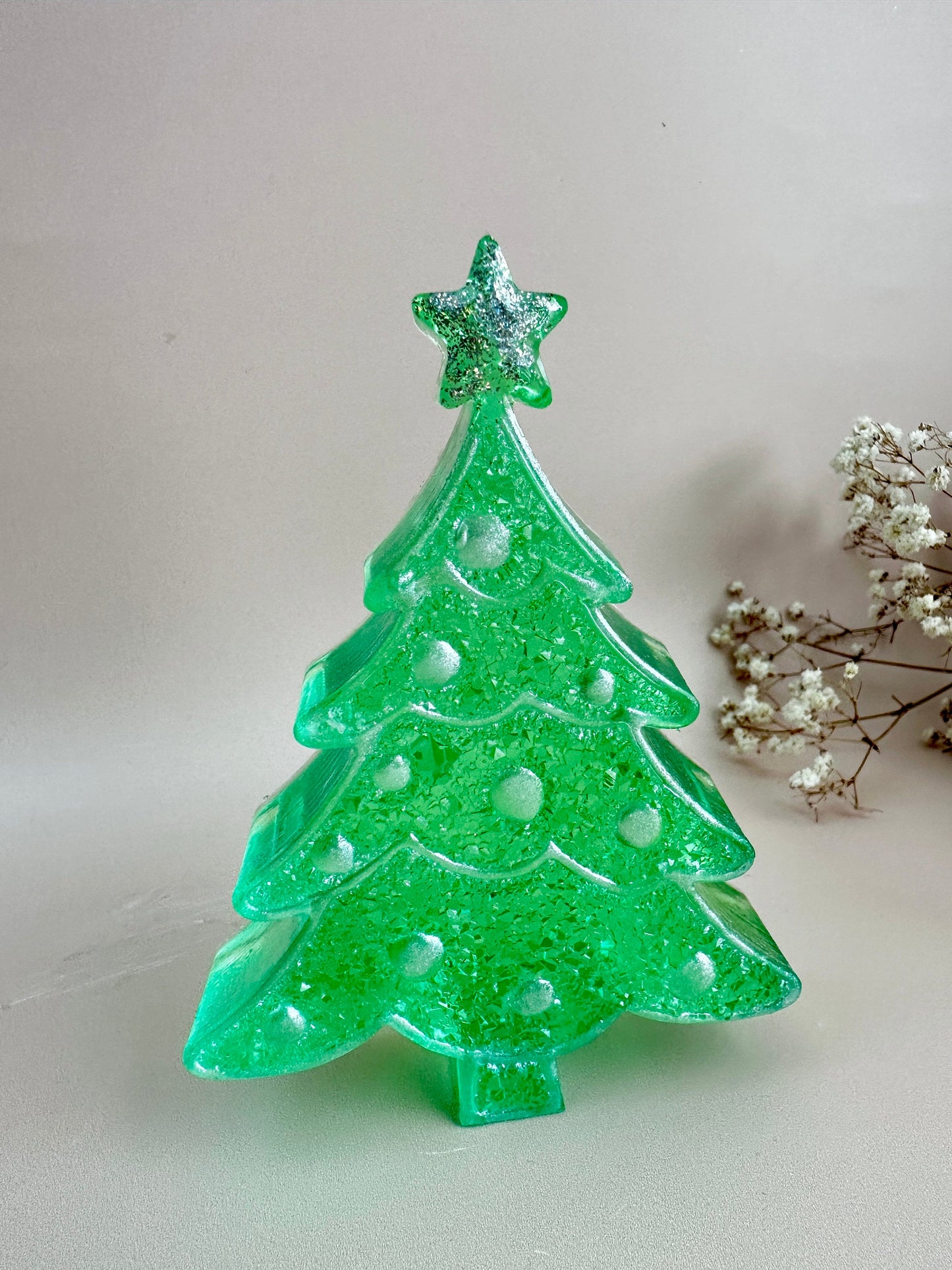 Silicone Mold - Elegant Christmas Tree with Crystal Ornaments - Perfect for Creating New Year decorations - Ideal Christmas Present