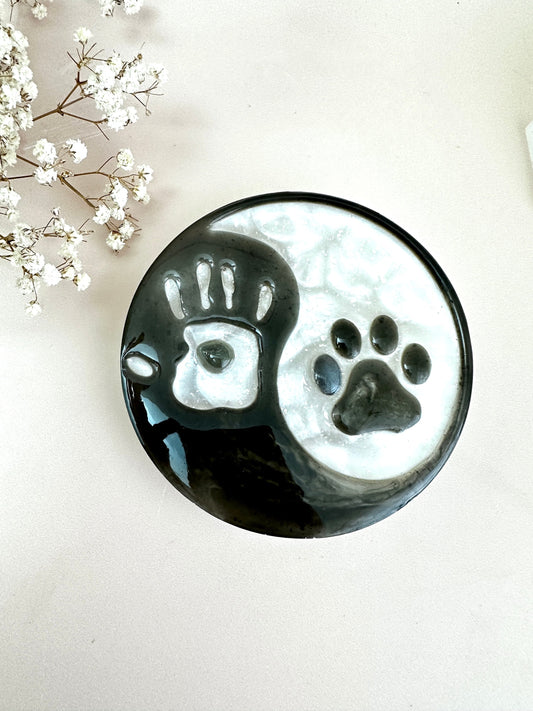 Yin Yang Black and White Dog Human Silicone Mold - Unique Craft Tool for DIY Projects - Perfect Gift for Dog Lovers