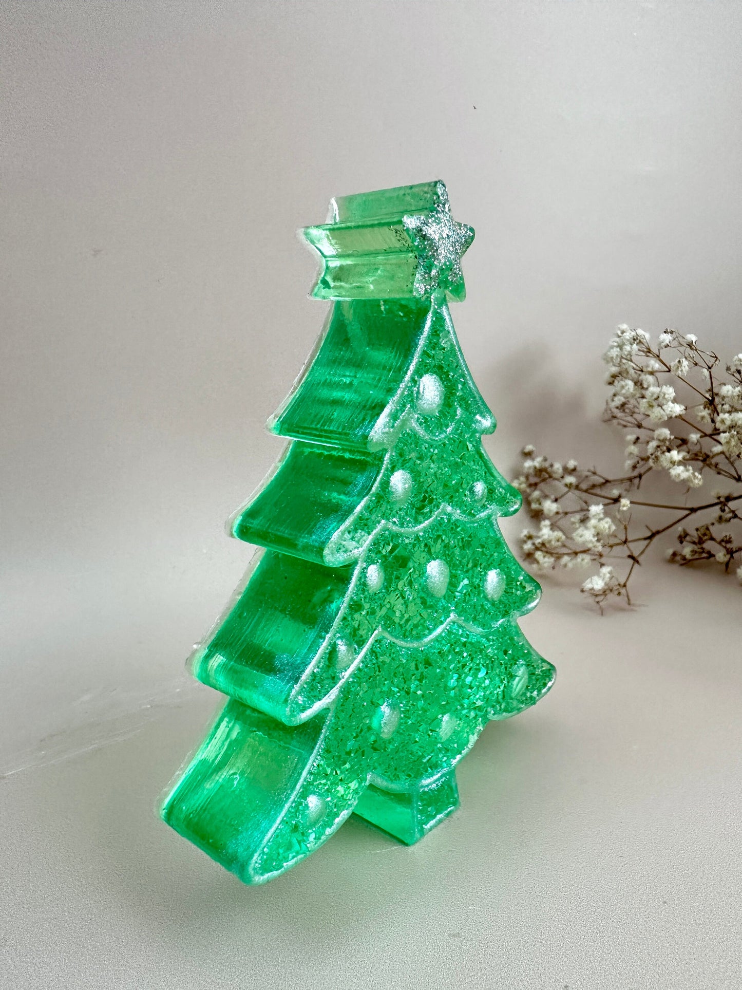 Silicone Mold - Elegant Christmas Tree with Crystal Ornaments - Perfect for Creating New Year decorations - Ideal Christmas Present