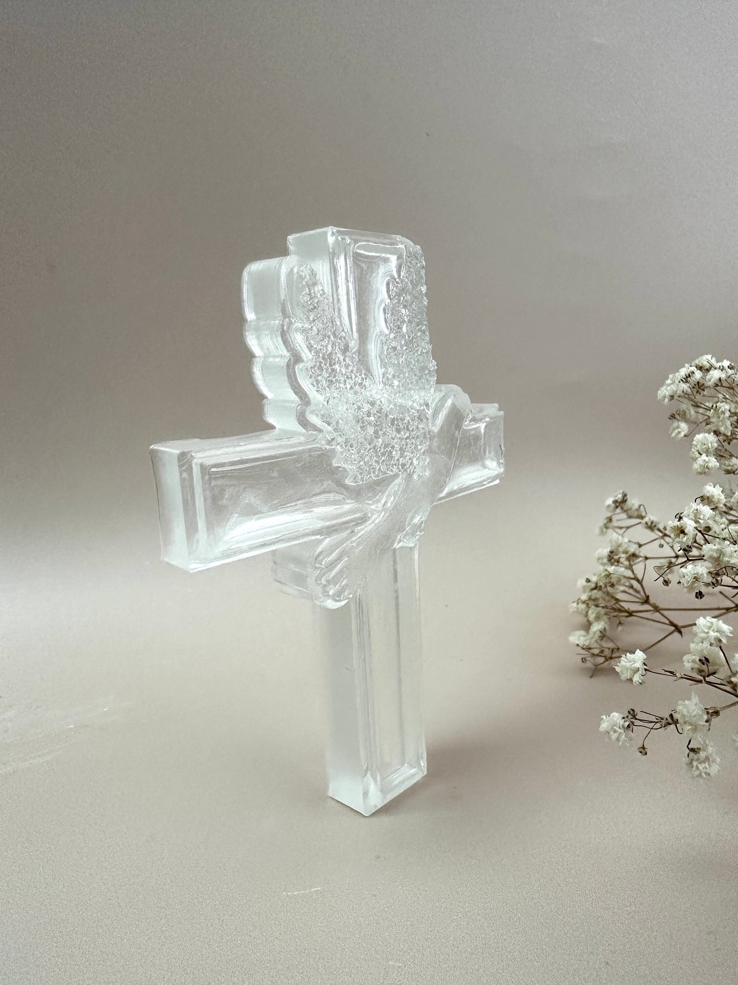 Figure of Cross with Dove Crystals Silicone Mould - Unique Religious Craft Tool - Perfect for DIY Projects - Ideal Christian Gift