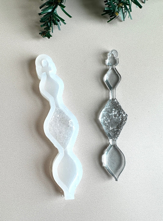 Small Christmas Tree Ornament with Crystals Silicone Mold - Icicle Shaped Molds for Resin Crafting - Perfect DIY Holiday Decor Gift