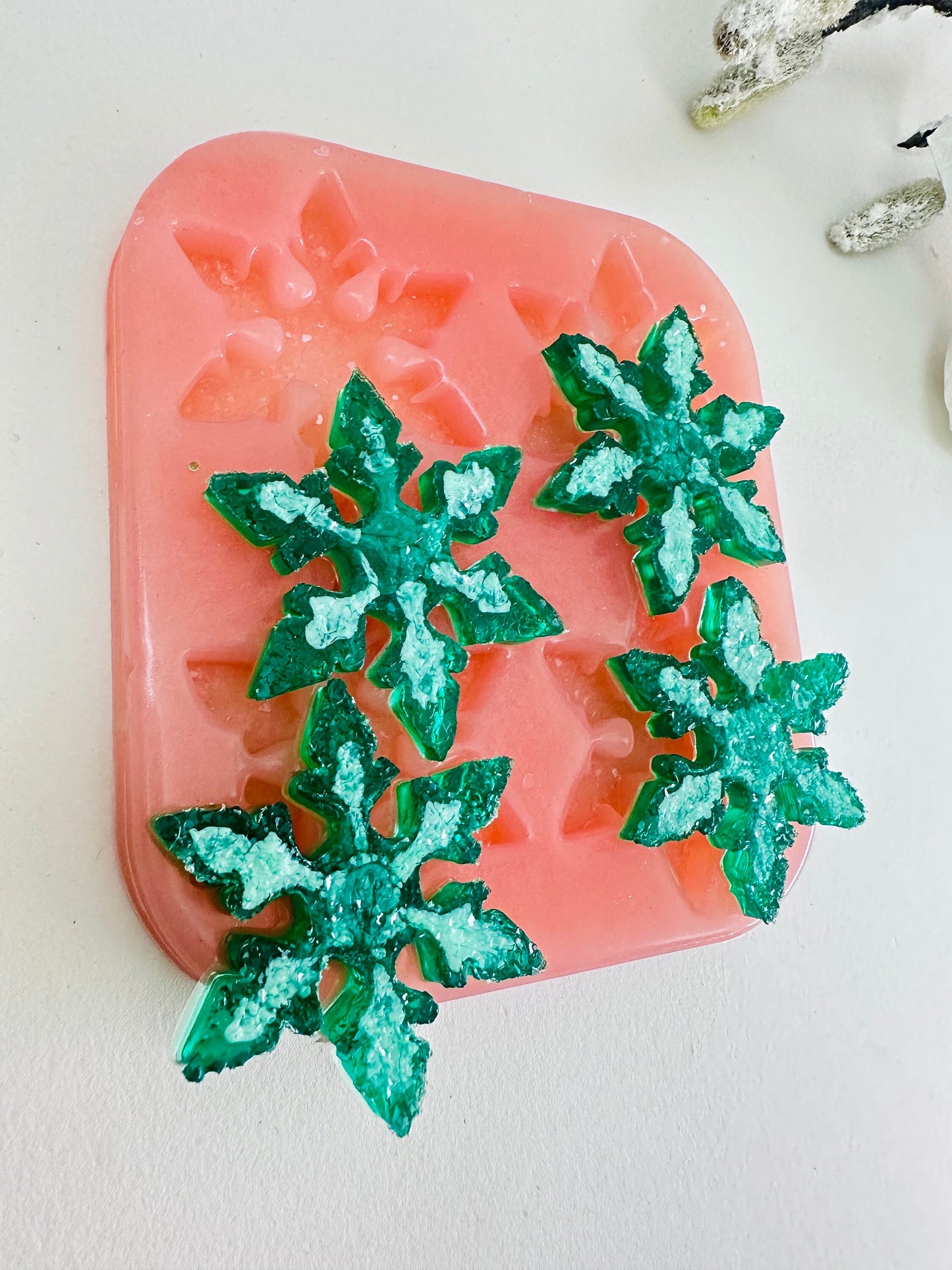 Silicone Mould Set of Snowflakes with Crystals for Resin - Detailed Winter-Themed Moulds for DIY Crafts - Perfect Gift for Crafters