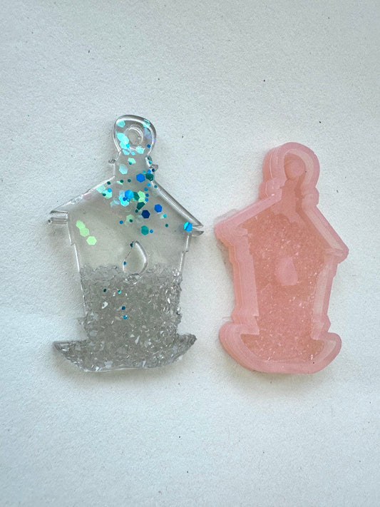 Small Silicone Mould with Crystals - Charming Candle Christmas Druzy Ornaments, DIY Festive Decorations, Create Stunning Holiday Decor