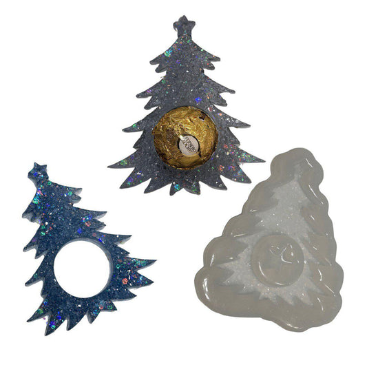 Xmas tree design Silicone Mould with Crystals - Sparkling Holiday Decorations, DIY Resin Crafts, Unique Gift for Craft Lovers