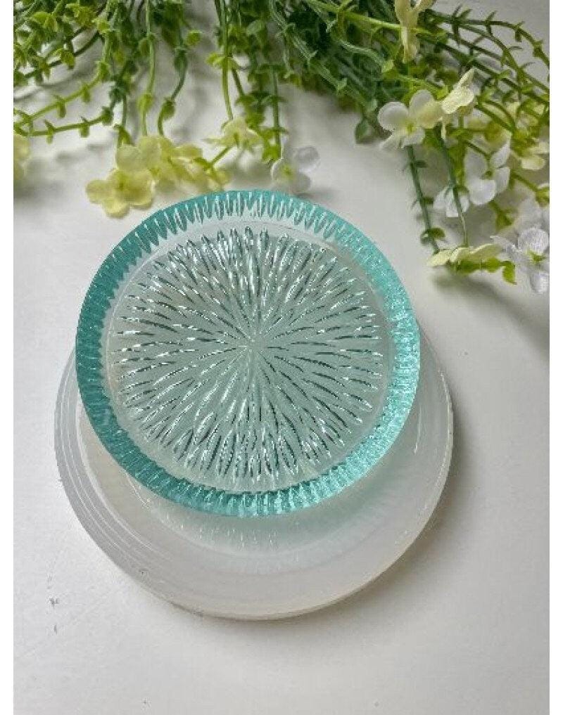 Flower Coaster Silicone Mold: Decor Resin Mold with Etching Details - Ideas Decor Shop