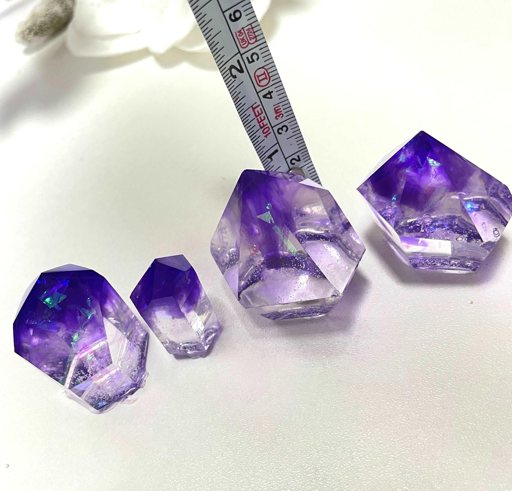 4 pc Stunning Amethyst Crystals with our Large Silicone Mold for Jewelry and Art - Ideas Decor Shop