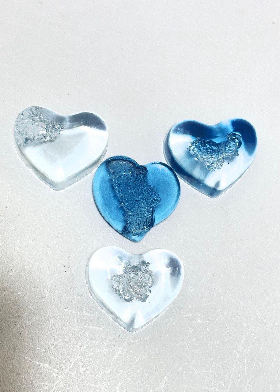 Druzy Heart Silicone Mold - 4 Crystal Geode Designs for Resin Jewelry