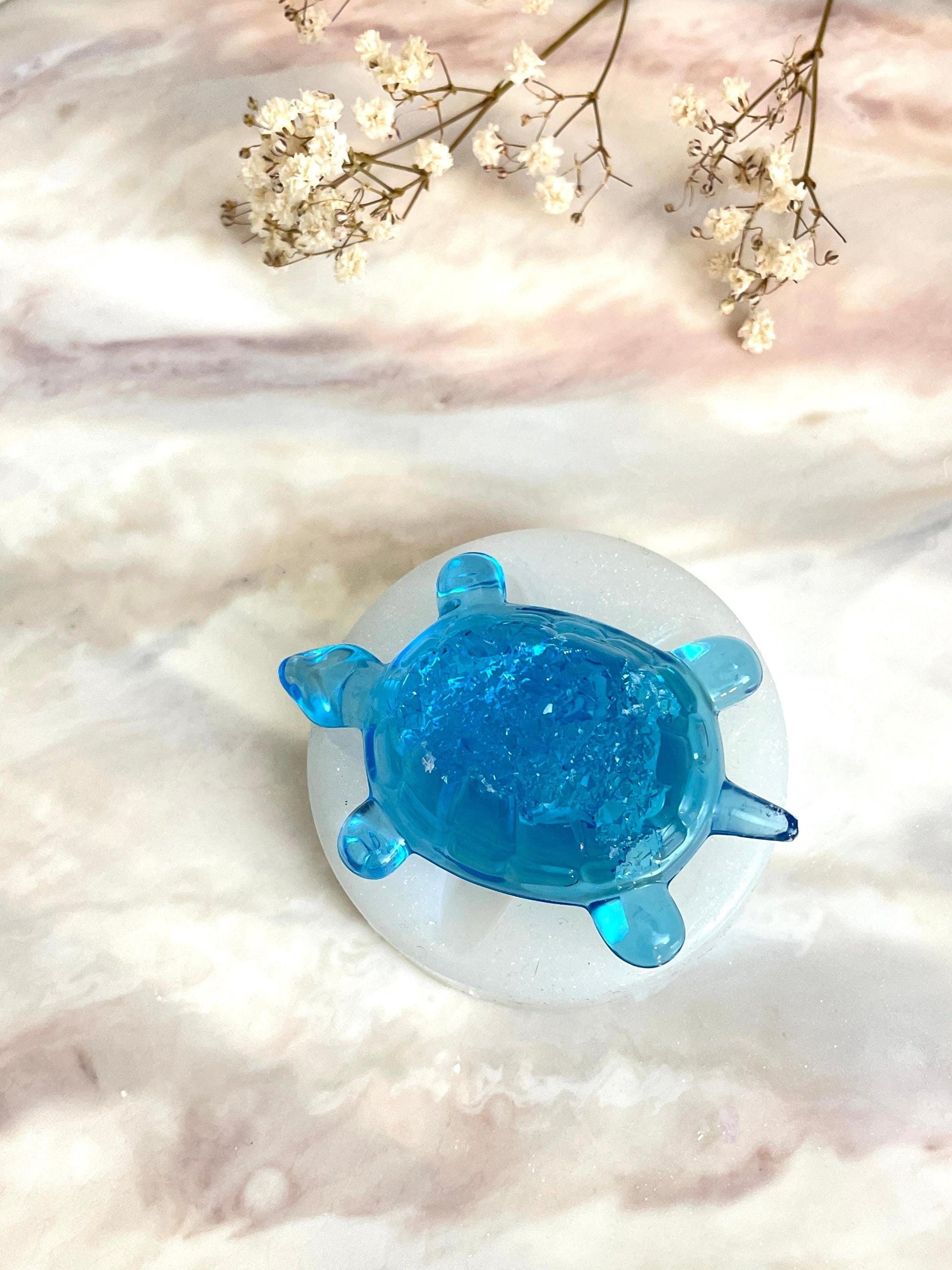 Geode Turtle Resin Silicone Mold: Create Majestic Gemstone-inspired Turtles - Ideas Decor Shop