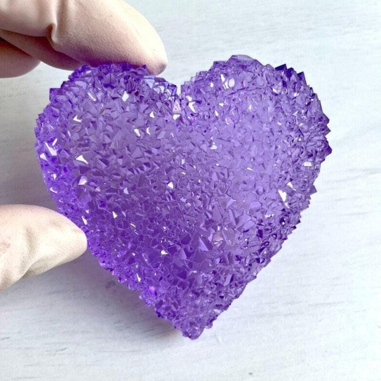 Crystal Heart Silicone Mold: Resin, Amethyst, Geode Cluster Pendant Mold - Ideas Decor Shop