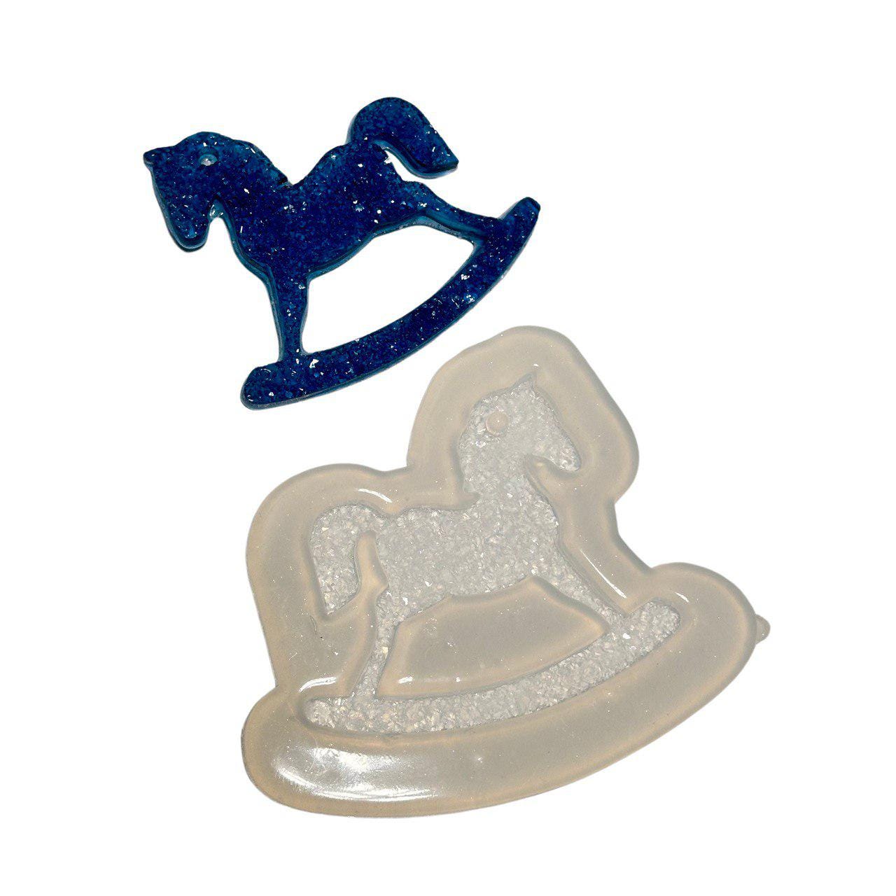 Horse Christmas Toy Mold - Sparkling Resin Art Silicone Mold for DIY