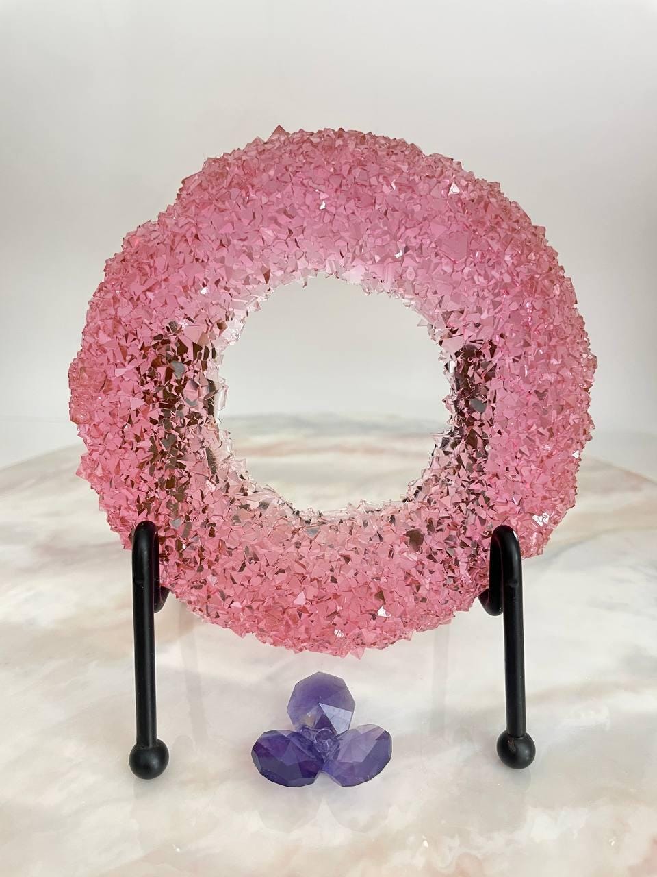 Sparkling Symmetry: Creating Round Crystal Cluster Designs with a Silicone Mold with Little crystal Flower - Ideas Decor Shop