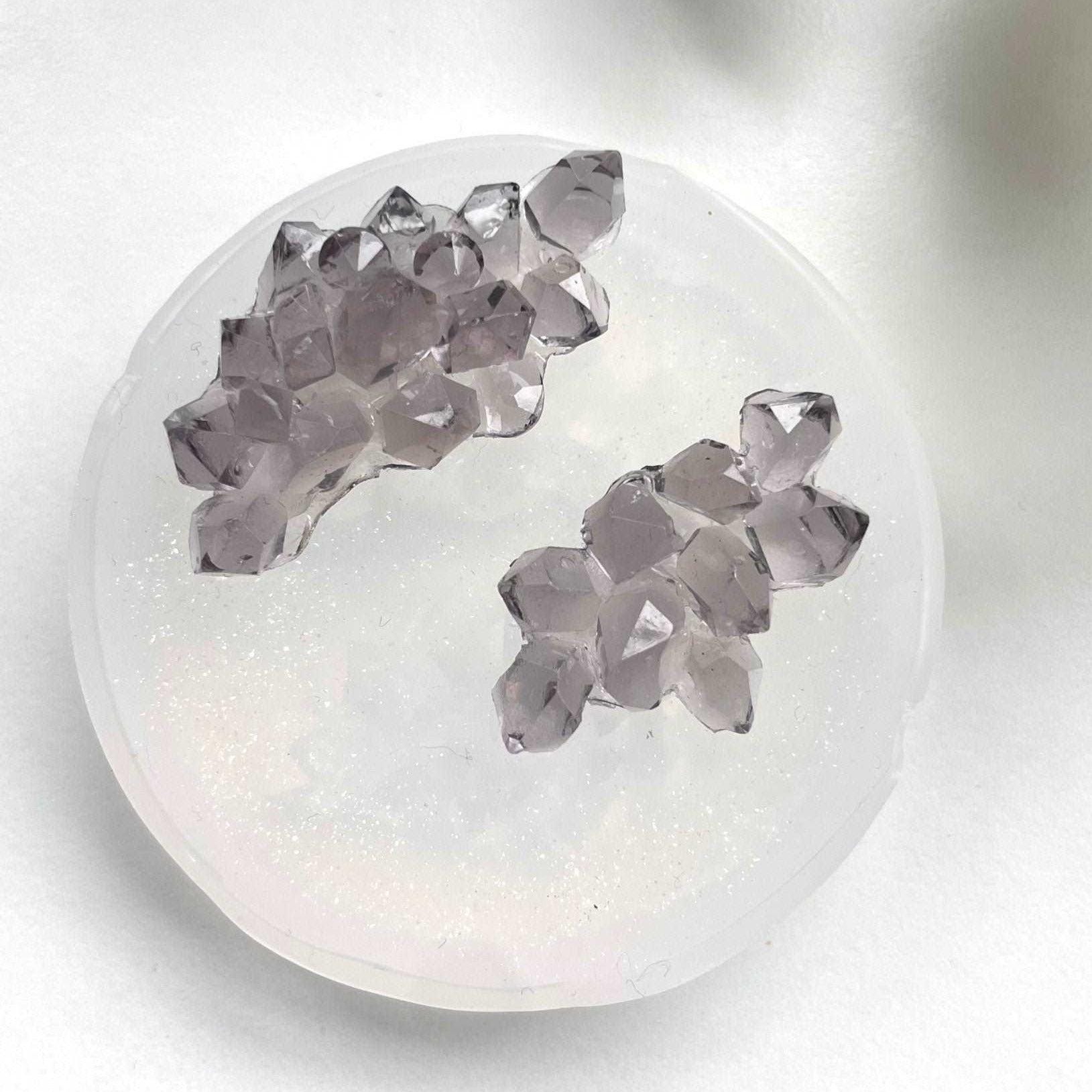 Stunning Crystal Jewelry with our 2 SET Mini Jewelry Crystals Cluster Silicone Mold - Ideas Decor Shop