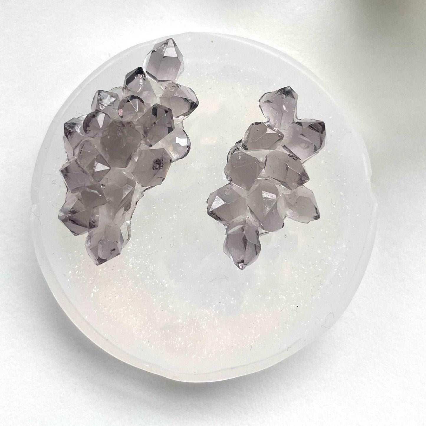 Stunning Crystal Jewelry with our 2 SET Mini Jewelry Crystals Cluster Silicone Mold - Ideas Decor Shop