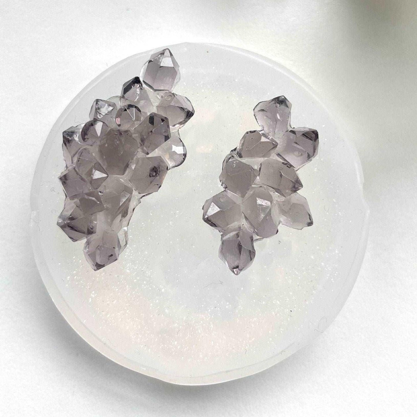 Stunning Crystal Jewelry with our 2 SET Mini Jewelry Crystals Cluster Silicone Mold - Ideas Decor Shop