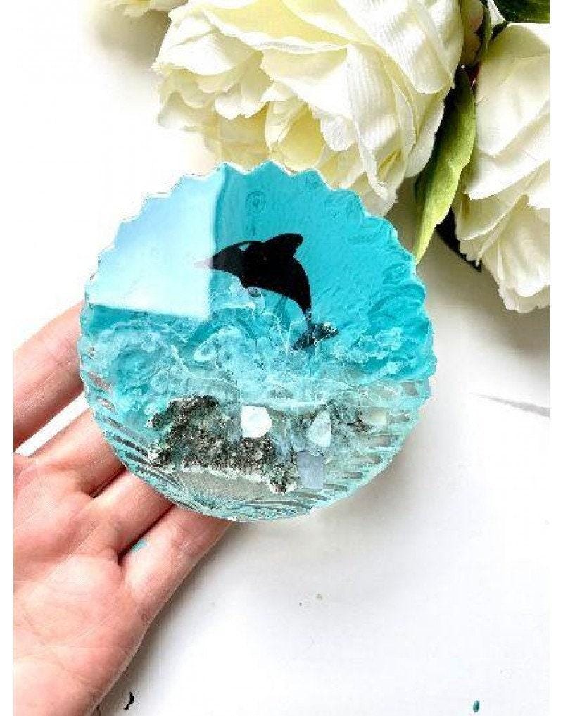 Resin Coaster Silicone Mold: Epoxy Tray, Candle Holder, Sea Shell coaster - Ideas Decor Shop