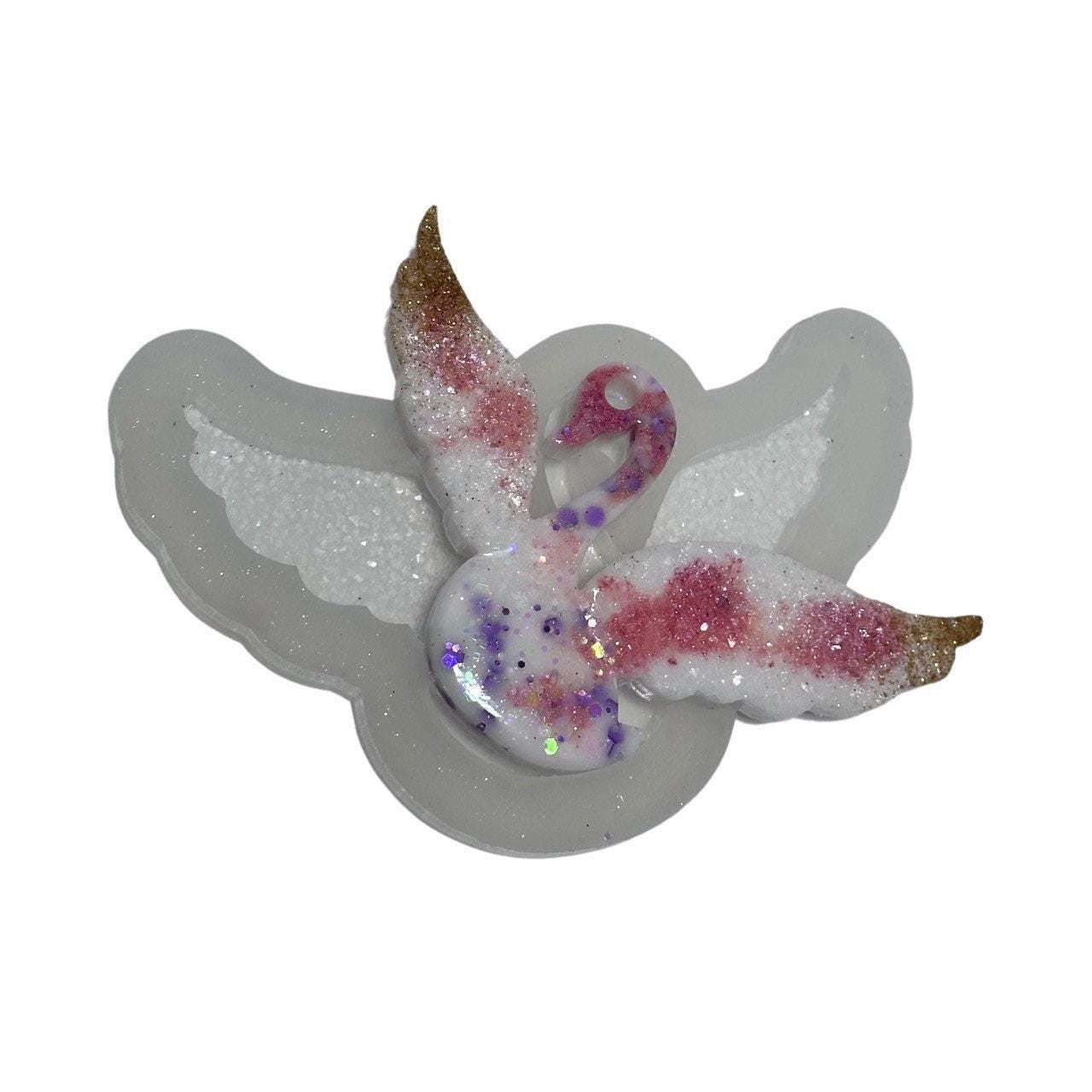 Swan Resin Mold with Crystal Wings – Elegant DIY Ornaments Mold