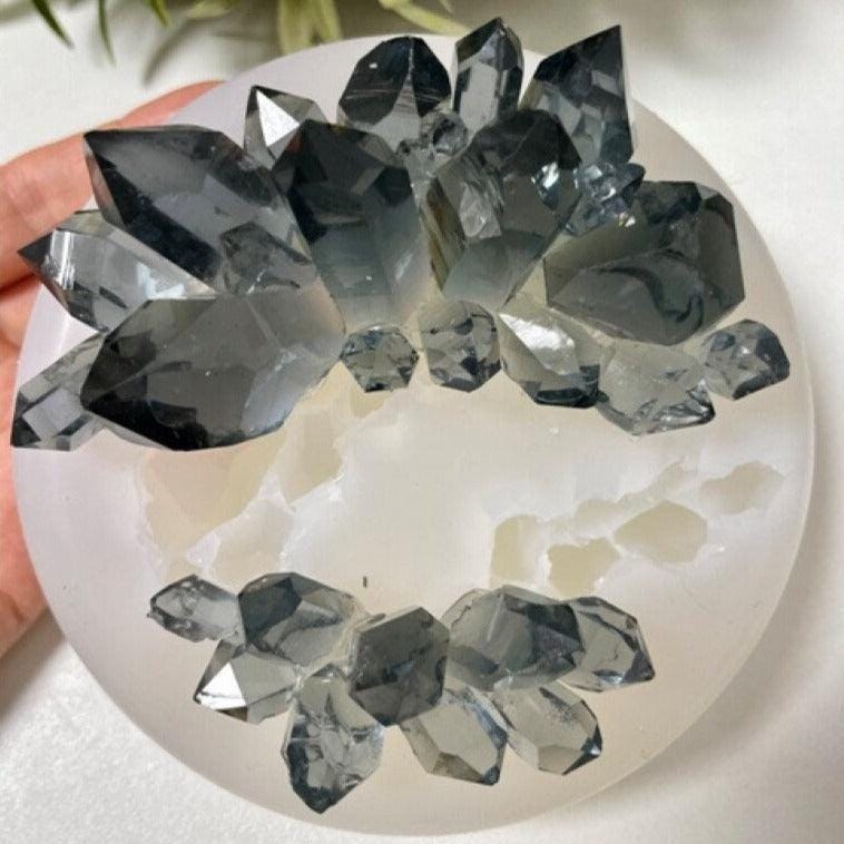 Twin Giant Crystal Cluster Resin Mold: Artisan Silicone Craft - Ideas Decor Shop