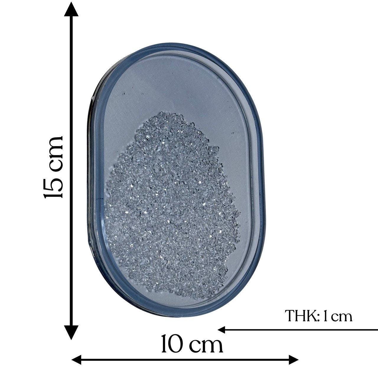 Silicone Mold with Crystal Druzy Effect for Oval Resin Tray