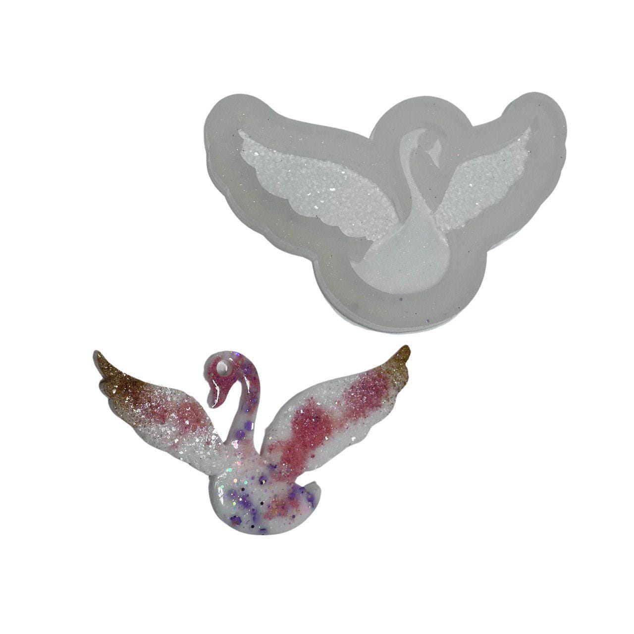 Swan Resin Mold with Crystal Wings – Elegant DIY Ornaments Mold