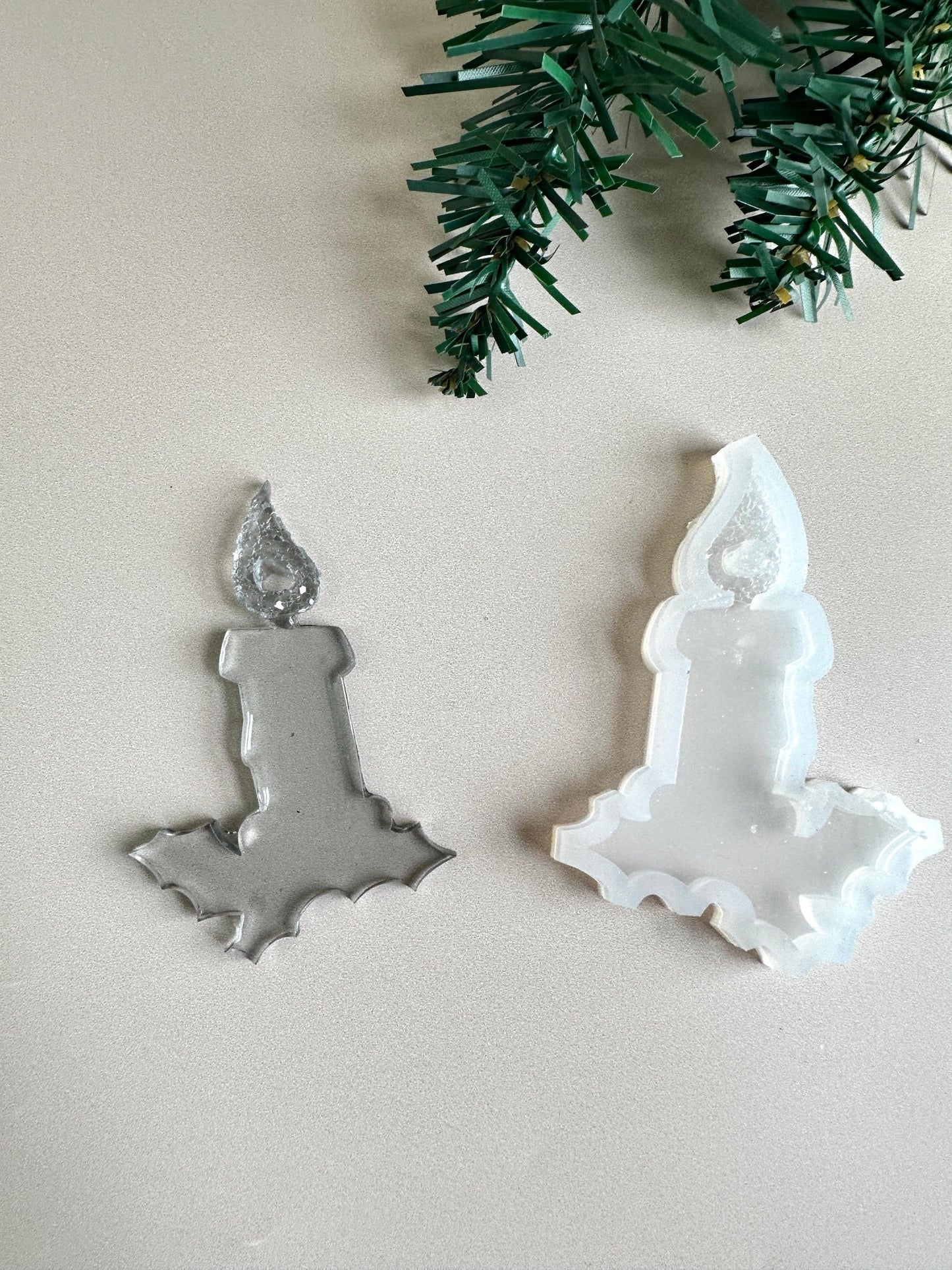 Burning Candle Christmas Tree Toy Silicone Mold for Unique Resin Art