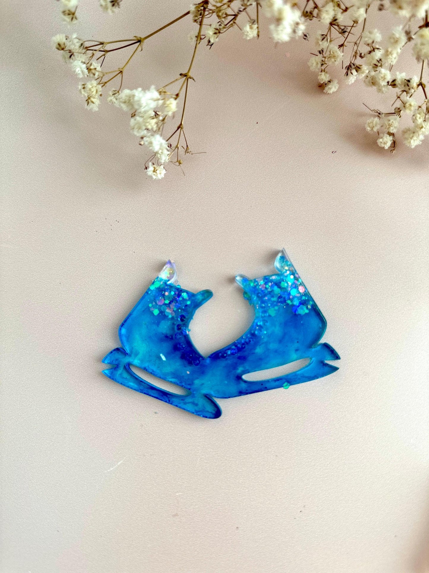 Pair of Ice Skates Silicone Mold for Resin Christmas Tree Ornaments