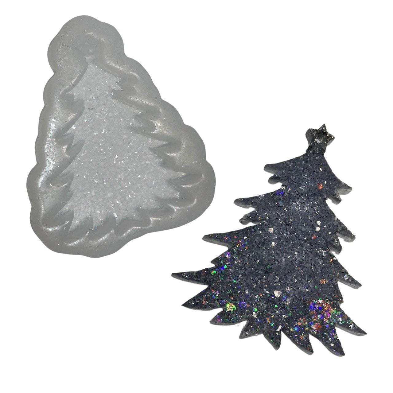 Crystal Christmas Tree Resin Mold – Druzy Silicone Mold for DIY Ornaments