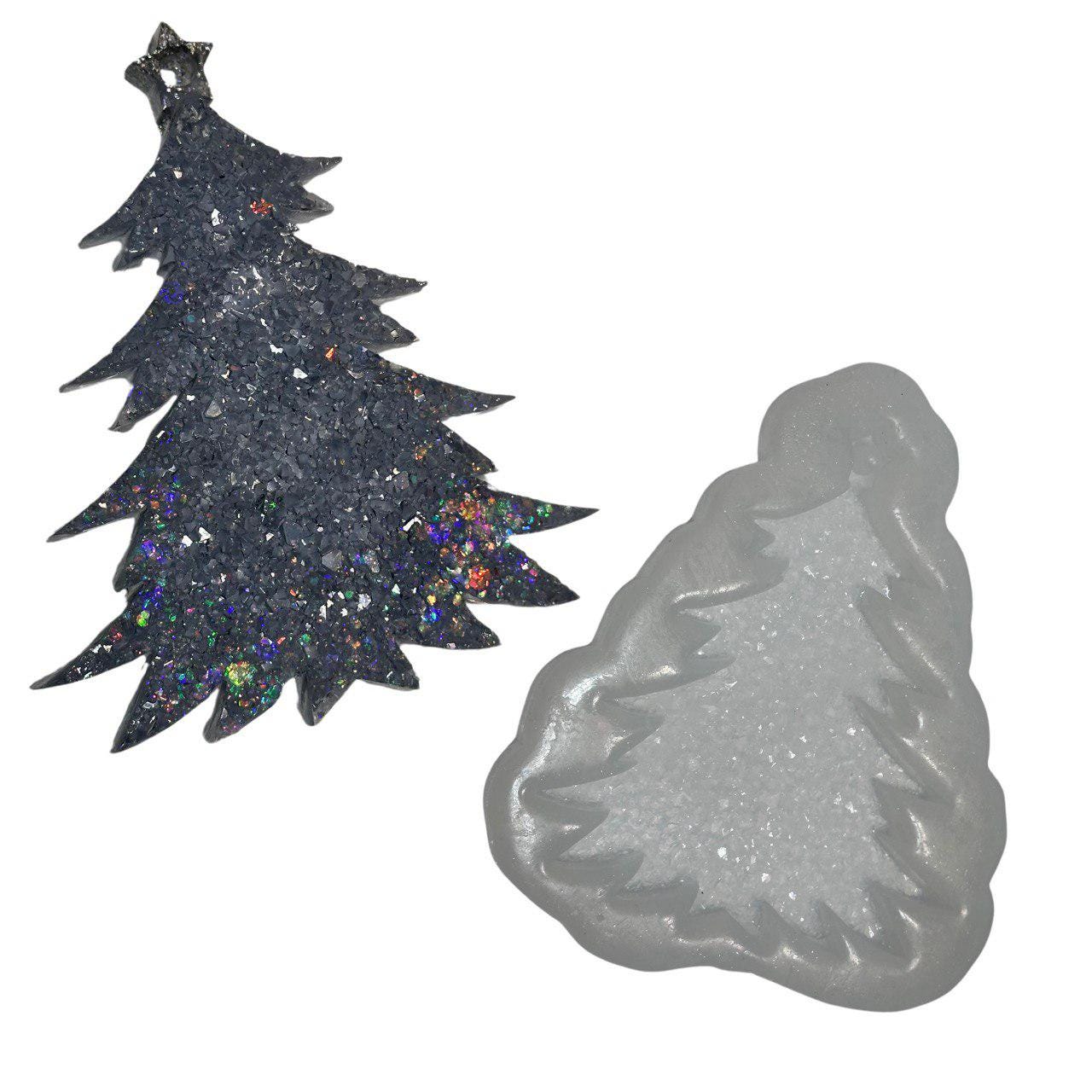 Crystal Christmas Tree Resin Mold – Druzy Silicone Mold for DIY Ornaments