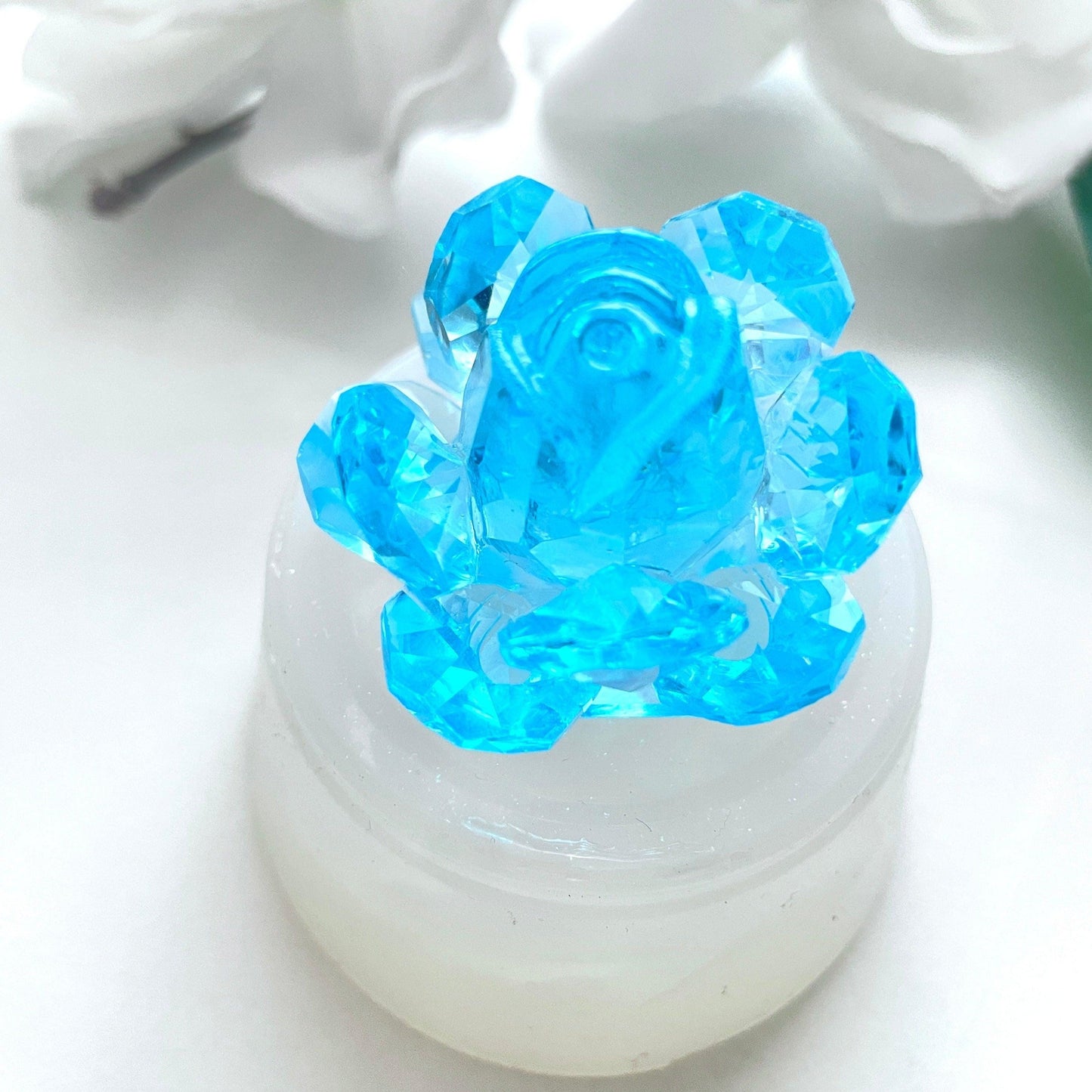 Sparkling Crystal Rose Flower Silicone Mold for Resin, Jewelry, Crafts