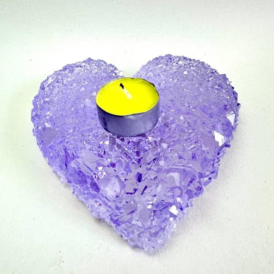 Large Handmade Silicone Mold for Heart-Shaped Crystal Tea Light Holders - Ideas Decor Shop