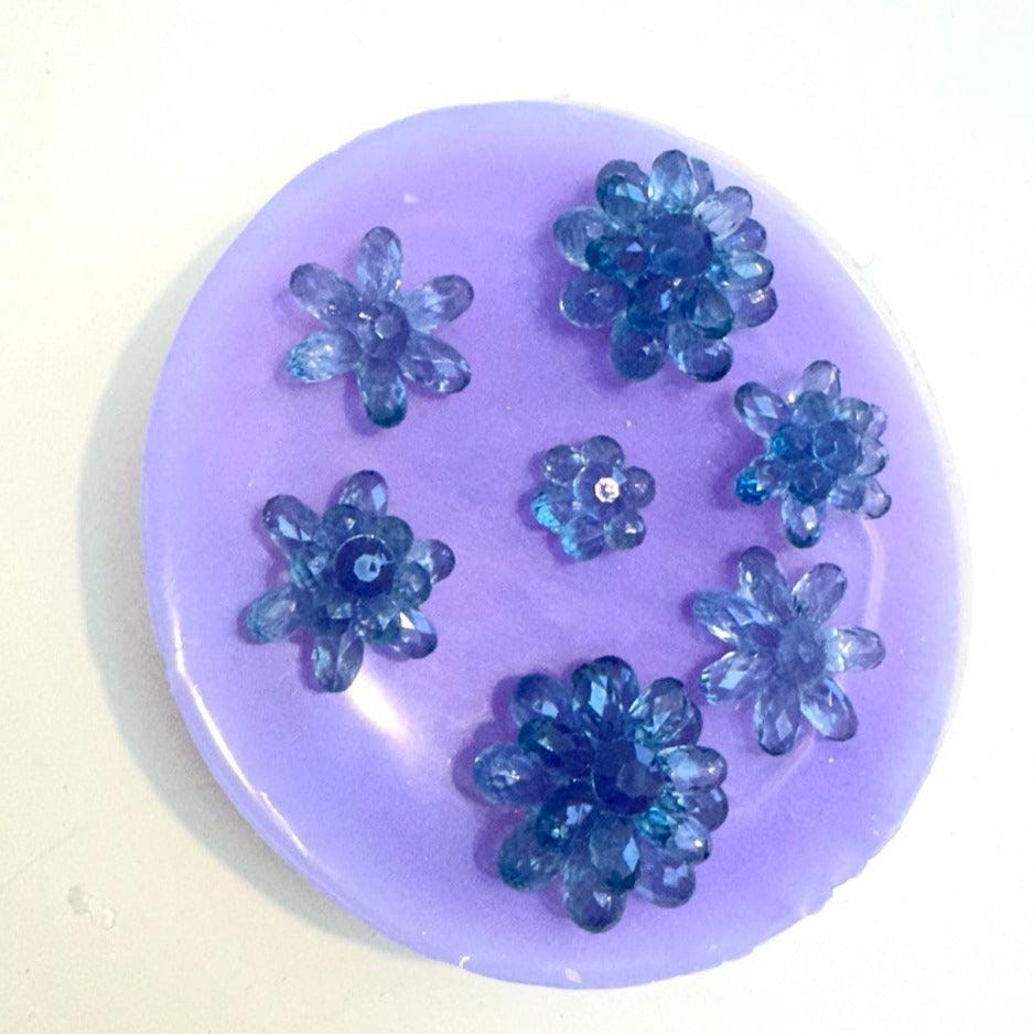 Craft Silicone Mold Set - 7 Crystal Flower Resin Molds for DIY Projects