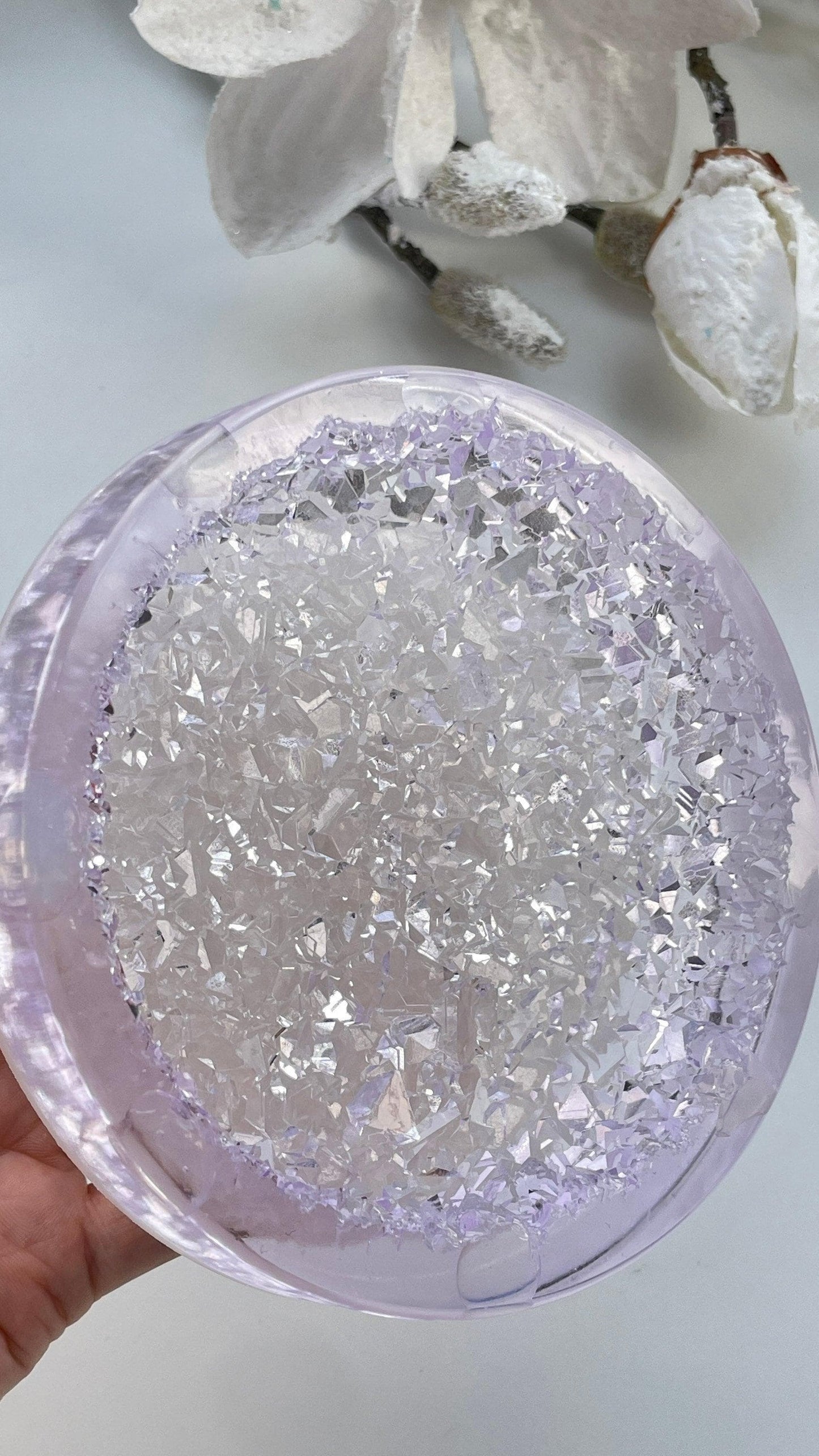 Crystal Edge Round Little Insert Silicone Mold: Wedding Tray, Candle Holder, Druse Amethyst - Ideas Decor Shop