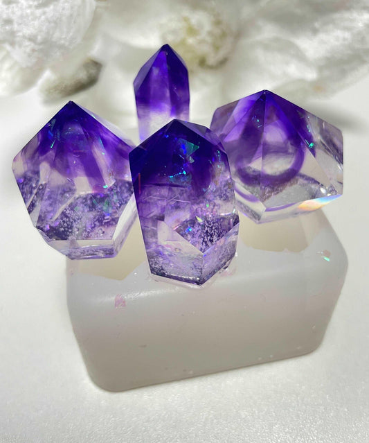 4 pc Stunning Amethyst Crystals with our Large Silicone Mold for Jewelry and Art - Ideas Decor Shop