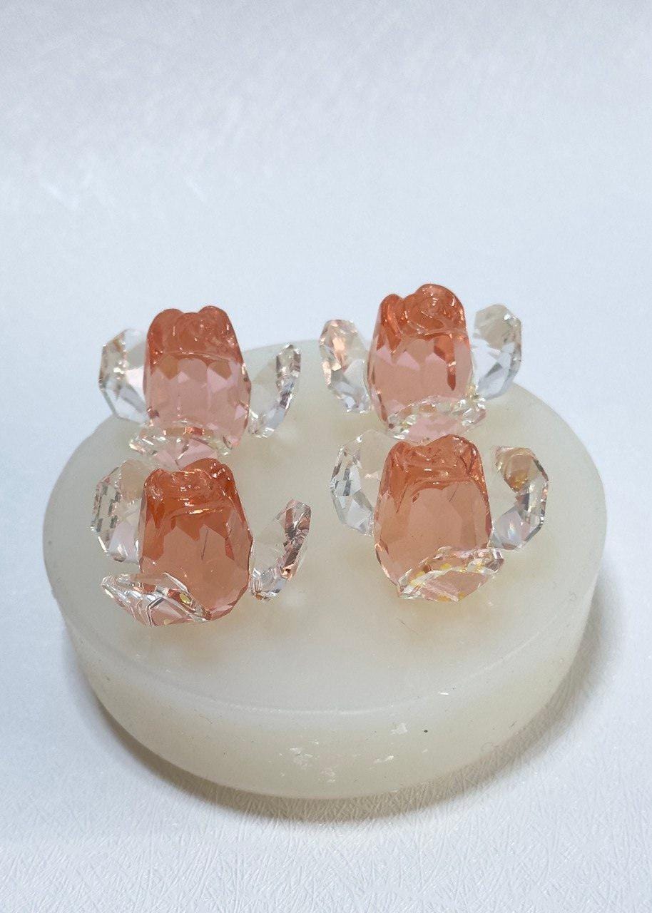 Crystal Floral Rose Silicone Resin Molds - Set of 4 Rose - Ideas Decor Shop