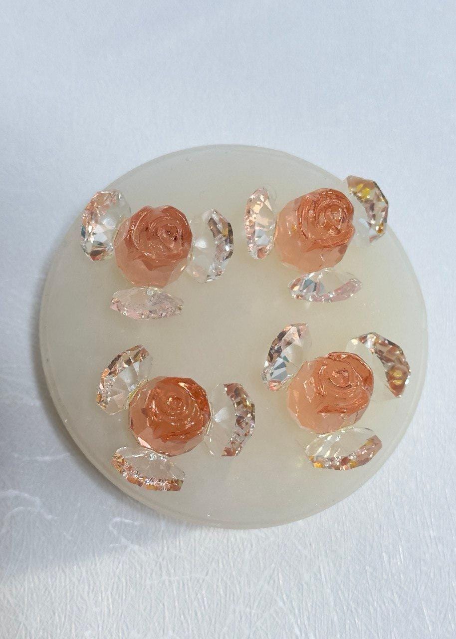 Crystal Floral Rose Silicone Resin Molds - Set of 4 Rose - Ideas Decor Shop