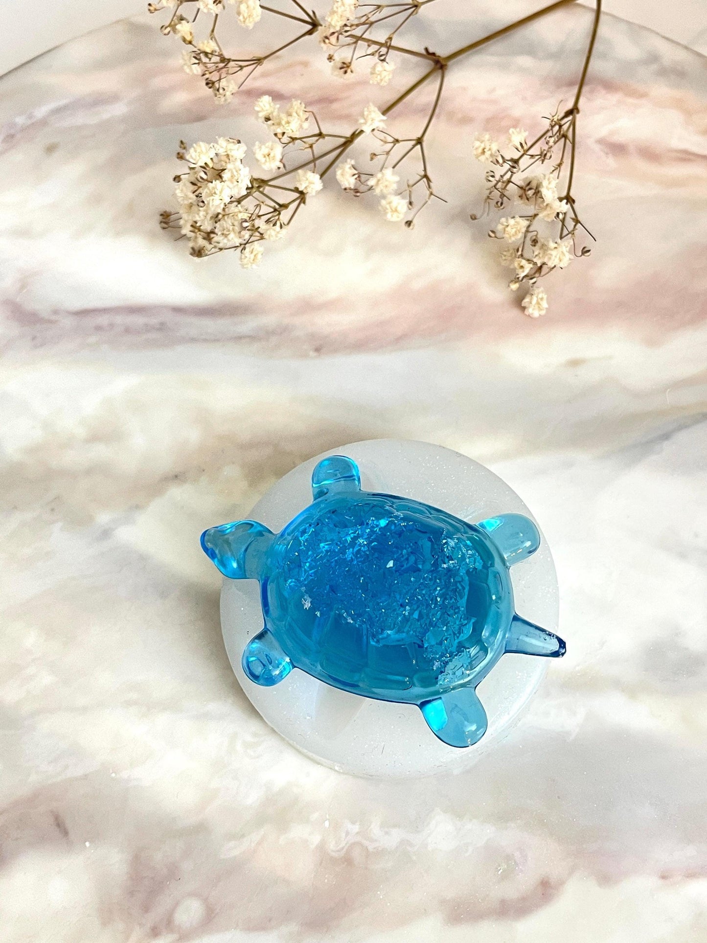 Geode Turtle Resin Silicone Mold: Create Majestic Gemstone-inspired Turtles - Ideas Decor Shop