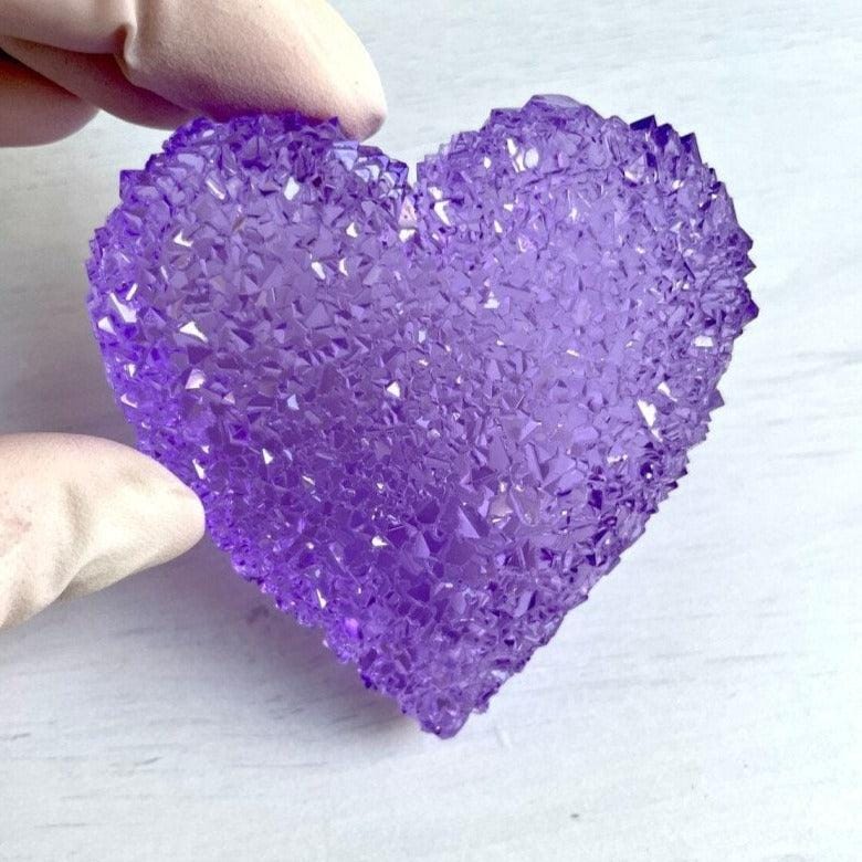 Crystal Heart Silicone Mold: Resin, Amethyst, Geode Cluster Pendant Mold - Ideas Decor Shop