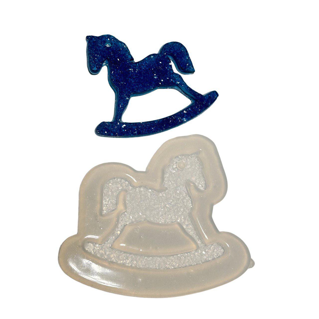 Horse Christmas Toy Mold - Sparkling Resin Art Silicone Mold for DIY