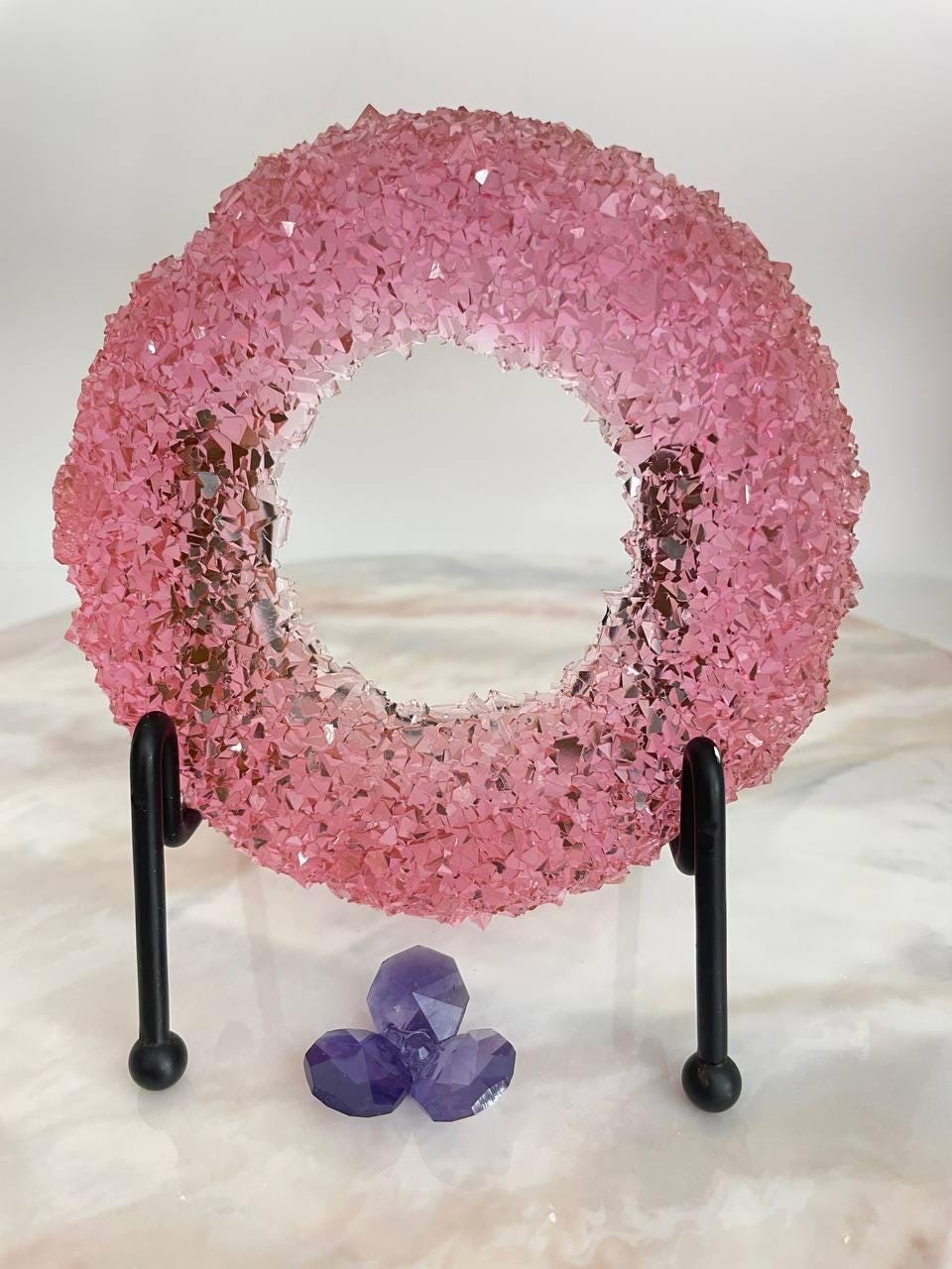 Sparkling Symmetry: Creating Round Crystal Cluster Designs with a Silicone Mold with Little crystal Flower - Ideas Decor Shop