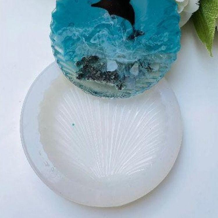 Resin Coaster Silicone Mold: Epoxy Tray, Candle Holder, Sea Shell coaster - Ideas Decor Shop