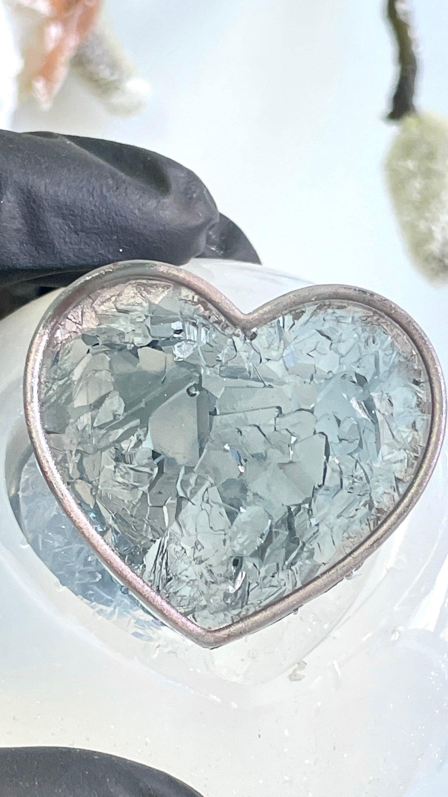 Druzy Heart Silicone Mold for Keyrings and Crystal - Like Resin Pendants