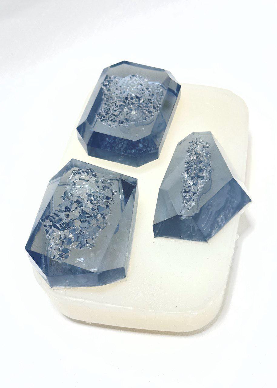 3-Piece Silicone Crystal Mold Set for Resin Crafting | Shiny Cluster - Agate Moulds