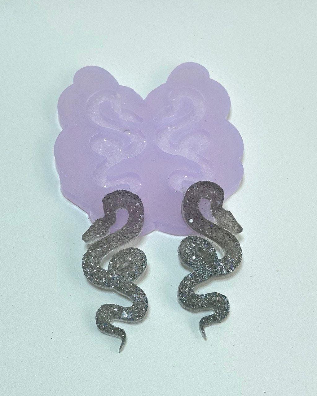 Set of 2 Premium Crystal Snakes Silicone Molds for Resin Jewelry