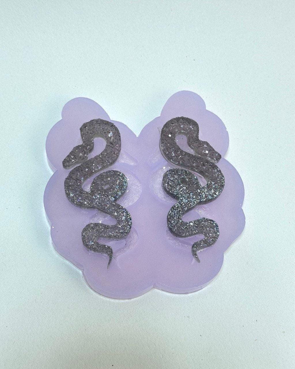 Set of 2 Premium Crystal Snakes Silicone Molds for Resin Jewelry