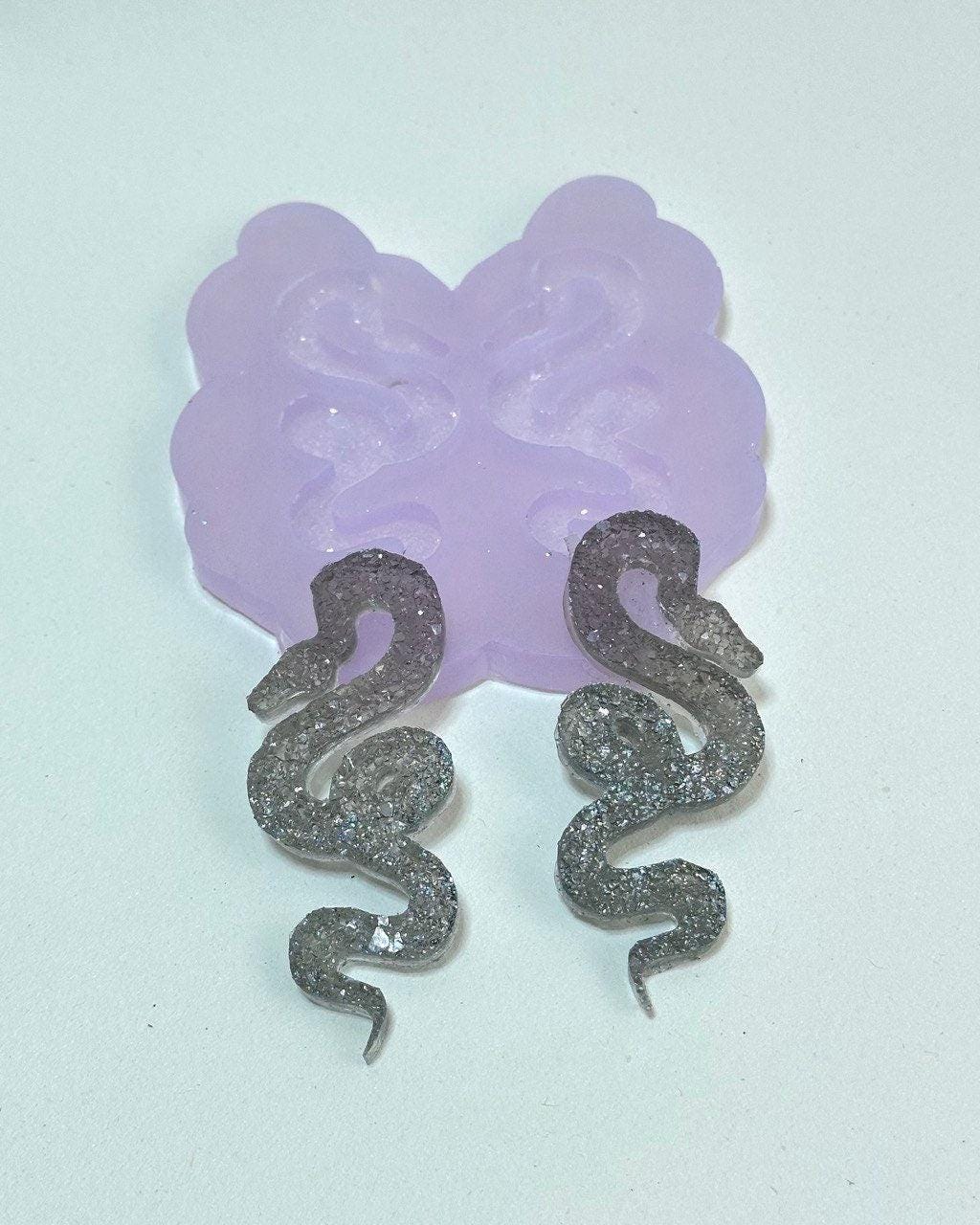 Set of 2 Premium Crystal Snakes Silicone Molds for Resin Jewelry