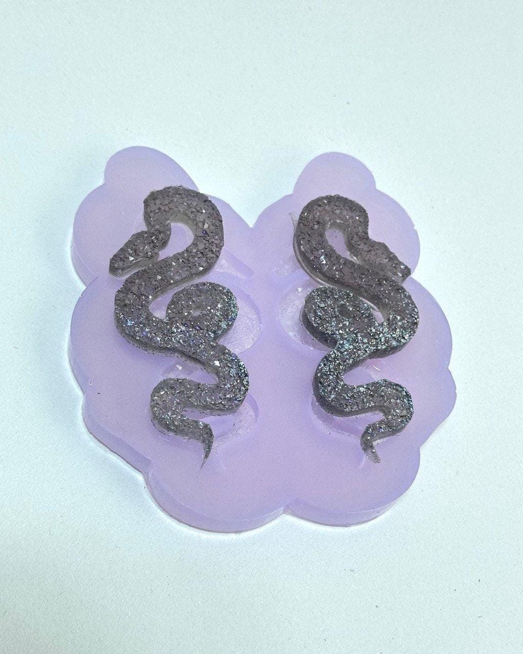 Set of 2 Premium Crystal Snakes Silicone Molds for Resin Jewelry