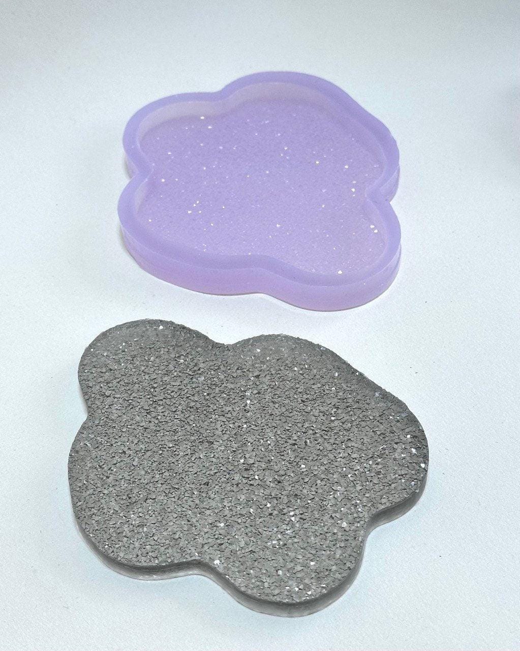 Crystal Silicone Mold Coaster Holder for Gesmonite Gypsum Resin - Craft Supply, Serving Tray