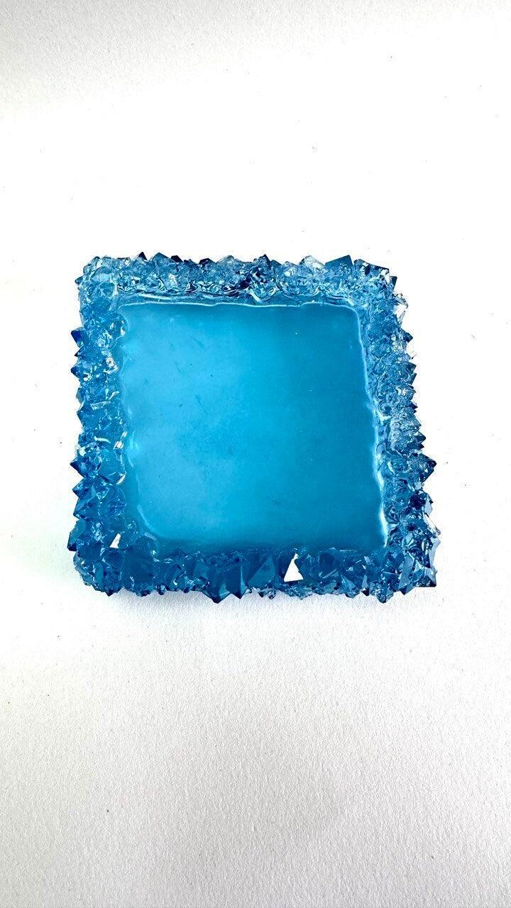 Crystal Edged Square Cup Holder Silicone Mold for DIY Resin Crafting